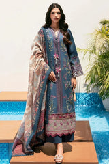 ETHNC - 3PC LAWN EMBROIDERED SHIRT WITH MANAAR PRINTED DUPATTA AND TROUSER - HZG2996