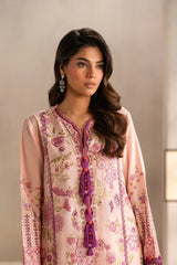ETHNIC - 3PC LAWN EMBROIDERED SHIRT WITH MANAAR PRINTED DUPATTA  AND TROUSER - HZG2211