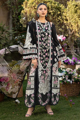 ELAF - 3PC LAWN EMBROIDERED SHIRT WITH CHIFFON PRINTED DUPATTA AND TROUSER - HZG2682