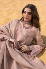 RANG RASIYA - 3PC LAWN LASERWORK EMBROIDERED SHIRT WITH KHADDI NET EMBROIDERED DUPATTA AND TROUSER - HZG2952