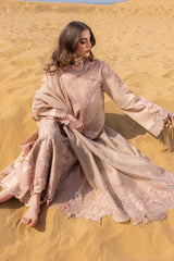 RANG RASIYA - 3PC LAWN LASERWORK EMBROIDERED SHIRT WITH KHADDI NET EMBROIDERED DUPATTA AND TROUSER - HZG2952