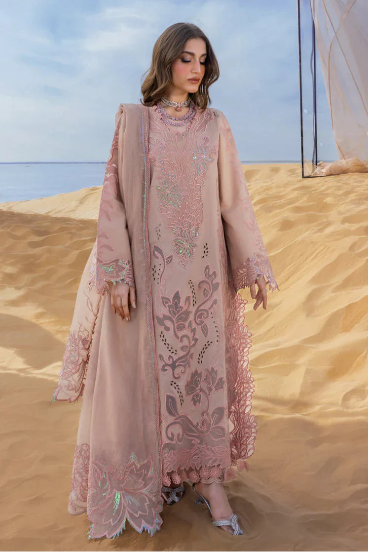 RANG RASIYA - 3PC LAWN LASERWORK EMBROIDERED SHIRT WITH KHADDI NET EMBROIDERED DUPATTA AND TROUSER - HZG2952