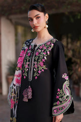 MAHNUR - 3PC LAWN EMBROIDERED SHIRT WITH CHIFFON PRINTED DUPATTA AND TROUSER - HZG2898