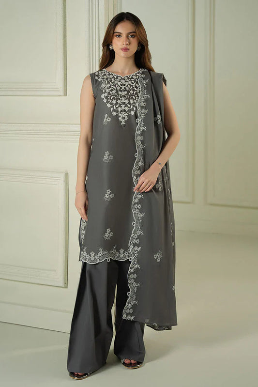 CROSS STITCH - 3PC LAWN EMBROIDERED SHIRT WITH CHIFFON EMBROIDERED DUPATTA AND TROUSER - HZG2304