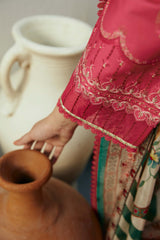 ZARA SHAH JAHAN - 3PC LAWN EMBROIDERED SHIRT WITH DIAMOND PRINTED DUPATTA AND TROUSER - HZG1660