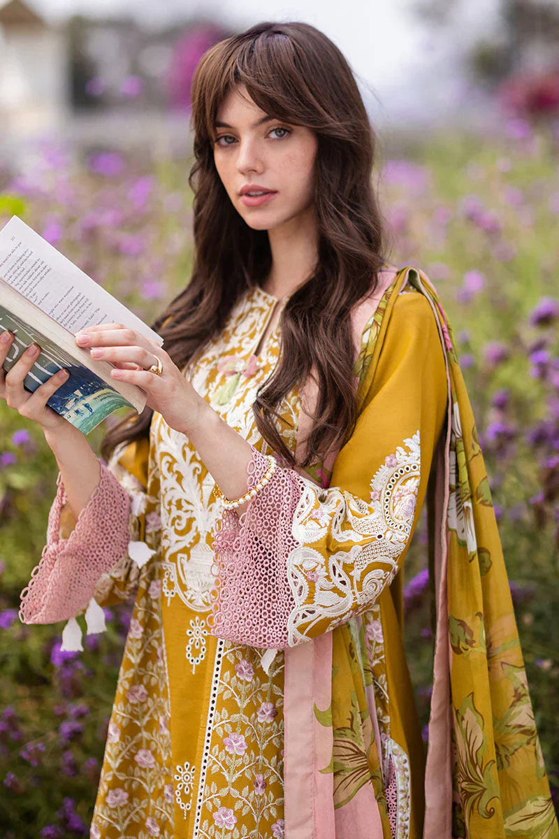 MUSHQ - 3PC LAWN EMBROIDERED SHIRT WITH MANAAR PRINTED DUPATTA AND TROUSER - HZG1911