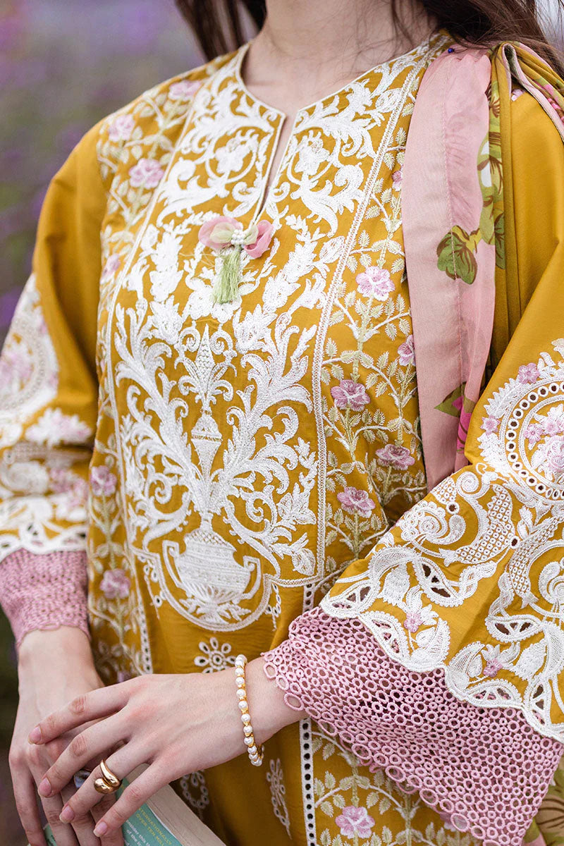 MUSHQ - 3PC LAWN EMBROIDERED SHIRT WITH MANAAR PRINTED DUPATTA AND TROUSER - HZG1911