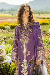 MUSHQ - 3PC DHANAK EMBROIDERED SHIRT WITH TWILL PRINTED SHAWL AND TROUSER - HZG2341