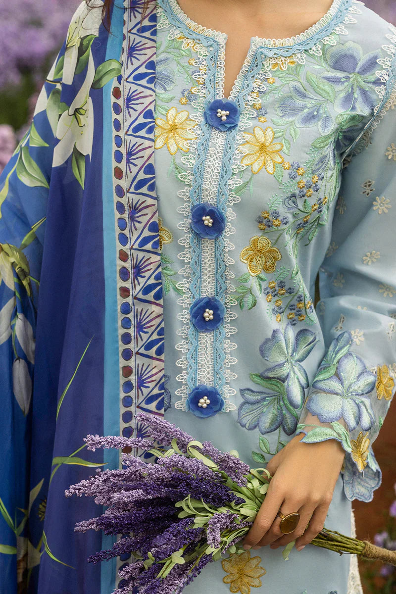 MUSHQ - 3PC LAWN EMBROIDERED SHIRT WITH SILK PRINTED DUPATTA AND TROUSER - HZG2185