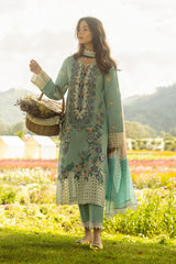 MUSHQ - 3PC LAWN EMBROIDERED SHIRT WITH CHIFFON PRINTED DUPATTA  AND TROUSER - HZG2649