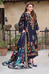 ASIM JOFA - 3PC LAWN EMBROIDERED SHIRT WITH CHIFFON PRINTED DUPATTA AND TROUSER - HZG2638