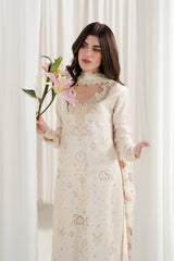 ZAIB - 3PC LAWN EMBROIDERED SHIRT WITH SILK PRINTED DUPATTA AND TROUSER - HZG3024