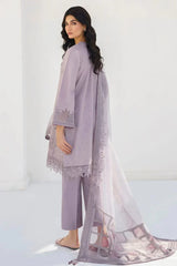 JAZMIN - 3PC LAWN EMBROIDERED SHIRT WITH ORGANZA EMBROIDERED DUPATTA AND TROUSER - HZG2863