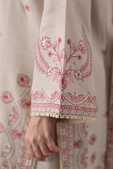 BATIK - 3PC DHANAK EMBROIDERED SHIRT WITH DHANAK EMBROIDERED SHAWL & TROUSER - HZU2565