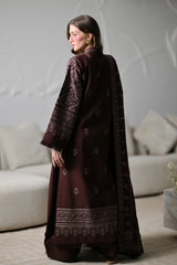 ZAIB - 3PC DHANAK EMBROIDERED SHIRT DHANAK EMBROIDERED SHAWL AND TROUSER - HZG3118