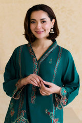 MISHKA - 2PC DHANAK EMBROIDERED SHIRT WITH DHANAK EMBROIDERED TROUSER - HZG2326