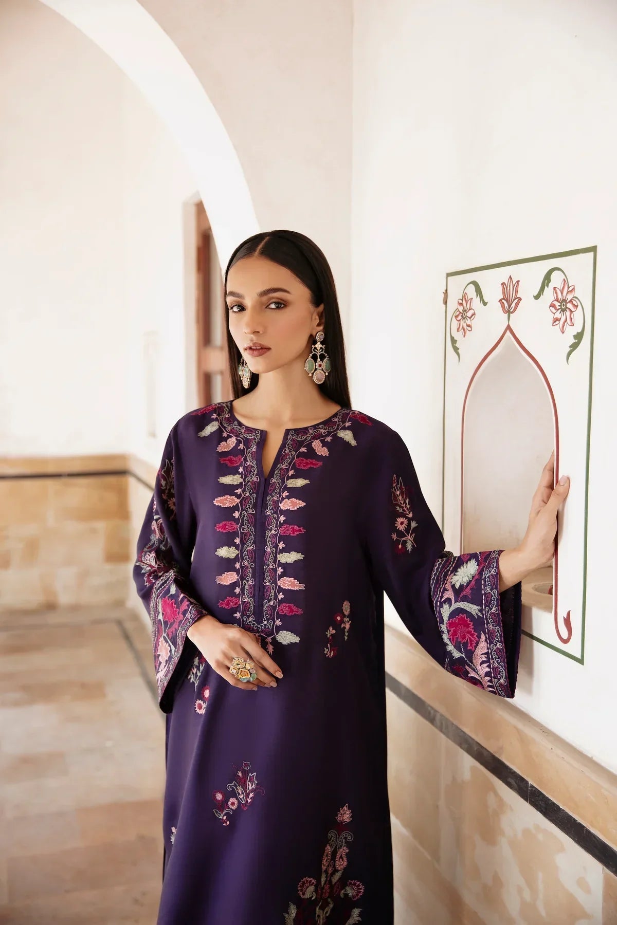 BATIK - 2PC DHANAK EMBROIDERED SHIRT AND TROUSER - HZG1795