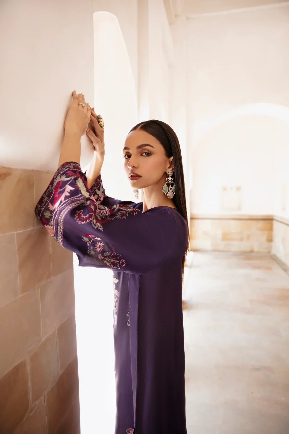 BATIK - 2PC DHANAK EMBROIDERED SHIRT AND TROUSER - HZG1795