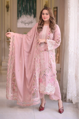 ANEELAS - 3PC LAWN EMBROIDERED SHIRT WITH COTTON NET EMBROIDERED DUPATTA AND TROUSER - HZG2778