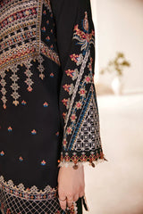 FLORENT - 3PC DHANAK EMBROIDERED SHIRT WITH DHANAK EMBROIDERED SHAWL AND TROUSER - HZG1956