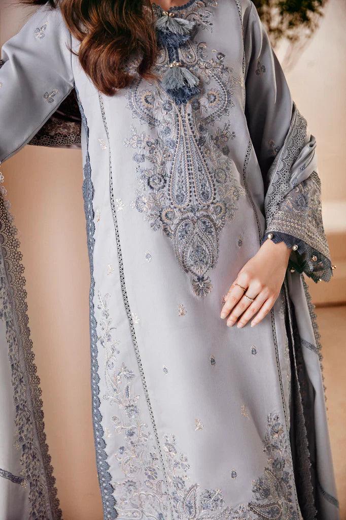 FLORENT - 3PC LAWN EMBROIDERED SHIRT WITH CHIFFON EMBROIDERED DUPATTA AND TROUSER - HZG2183