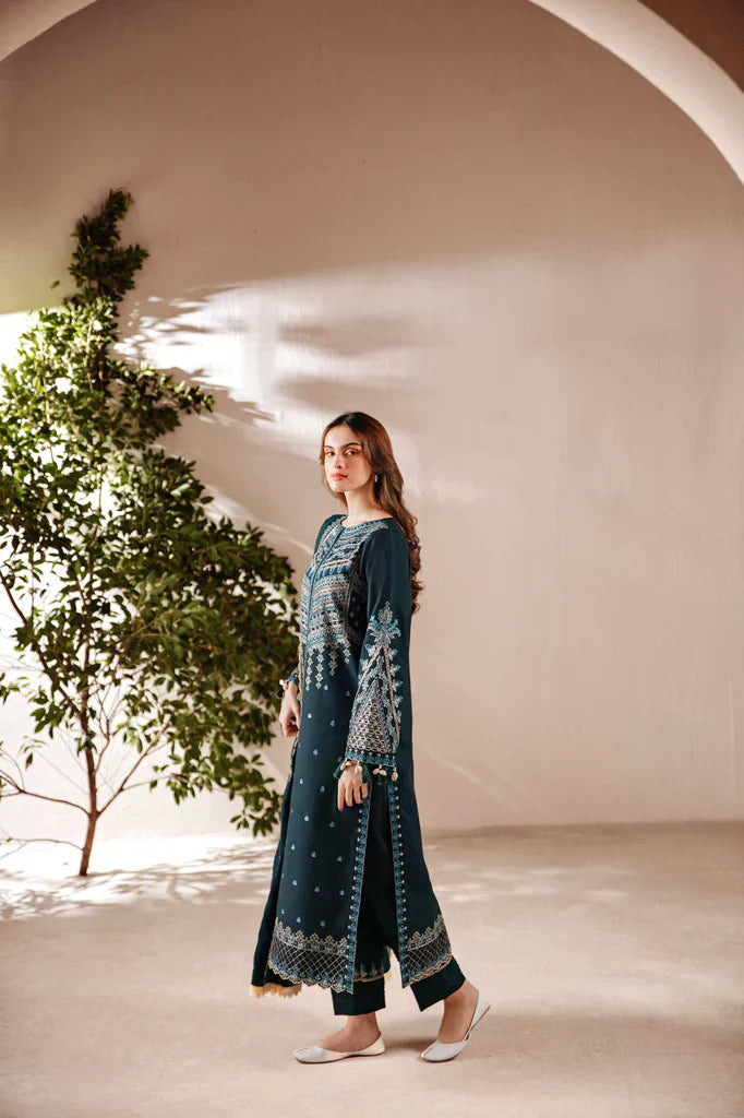 FLORENT - 3PC LAWN EMBROIDERED SHIRT WITH CHIFFON EMBROIDERED DUPATTA AND TROUSER - HZG1957