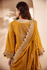 FLORENT - 3PC DHANAK EMBROIDERED SHIRT WITH DHANAK EMBROIDERED SHAWL AND TROUSER - HZG2454