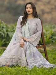 IZEL - 3PC LAWN EMBROIDERED SHIRT WITH CHIFFON PRINTED DUPATTA AND TROUSER - HZG2716