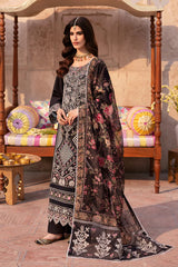 MAHNUR - 3PC LAWN LASERWORK EMBROIDERED SHIRT WITH CHIFFON PRINTED DUPATTA AND TROUSER - HZG2750