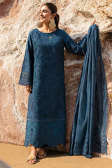 RANG RASIYA - 3PC LAWN EMBROIDERED SHIRT WITH KHADDI NET EMBROIDERED DUPATTA AND TROUSER - HZG2725