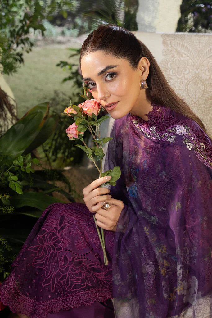 SOBIA NAZIR - 3PC LAWN EMBROIDERED SHIRT WITH MANAAR PRINTED DUPATTA AND TROUSER - HZG2179