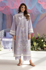 SOBIA NAZIR - 3PC LAWN CHIKANKAARI EMBROIDERED SHIRT WITH CHIFFON EMBROIDERED DUPATTA AND TROUSER - HZG2671