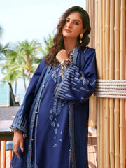 IZEL - 3PC LAWN EMBROIDERED SHIRT WITH KHADDI NET EMBROIDERED DUPATTA AND TROUSER - HZG3055