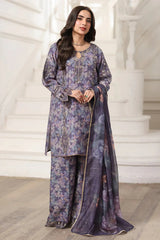 MOHAGNI - 3PC LAWN PRINTED SHIRT WITH SILK PRINTED DUPATTA AND TROUSER - HZG2949