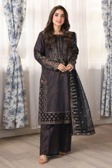 MOHAGNI - 3PC LAWN PRINTED SHIRT WITH ORGANZA EMBROIDERED DUPATTA AND TROUSER - HZG2914
