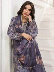 MOHAGNI - 3PC LAWN PRINTED SHIRT WITH SILK PRINTED DUPATTA AND TROUSER - HZG2949