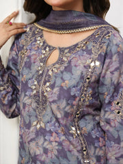 MOHAGNI - 3PC LAWN PRINTED SHIRT WITH SILK PRINTED DUPATTA AND TROUSER - HZG2949