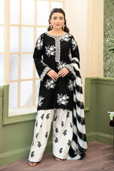 MARIA.B - 3PC LAWN EMBROIDERED SHIRT WITH CHIFFON PRINTED DUPATTA AND TROUSER - HZG2989