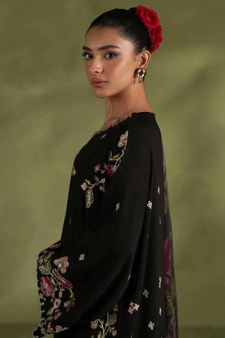 CROSS STITCH - 3PC DHANAK EMBROIDERED SHIRT WITH TWILL PRINTED SHAWL AND TROUSER - HZU2477