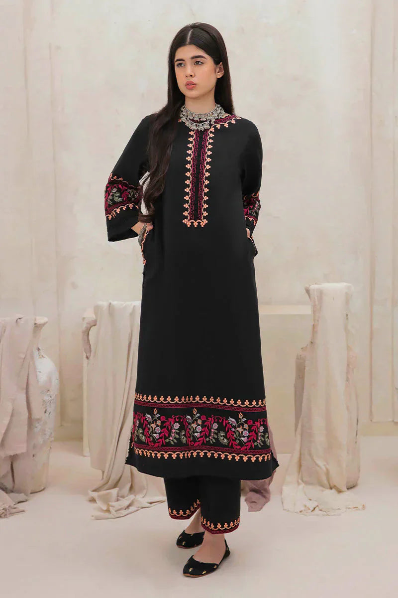 JAZMIN - 2PC DHANAK EMBROIDERED SHIRT AND EMBROIDERED TROUSER - HZG2386
