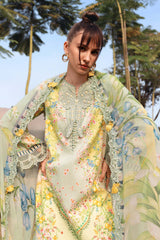 MARIA.B - 3PC LAWN PRINTED SHIRT WITH SILK PRINTED DUPATTA AND TROUSER - HZG2974