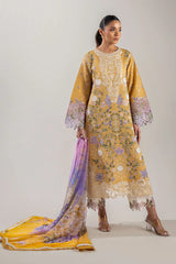 MUSHQ - 3PC LAWN EMBROIDERED SHIRT WITH CHIFFON PRINTED DUPATTA AND TROUSER - HZG2906