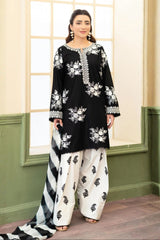MARIA.B - 3PC LAWN EMBROIDERED SHIRT WITH CHIFFON PRINTED DUPATTA AND TROUSER - HZG2989