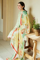 ZARA SHAH JAHAN - 3PC LAWN EMBROIDERED SHIRT WITH PRINTED DUPATTA AND TROUSER - HZG1575