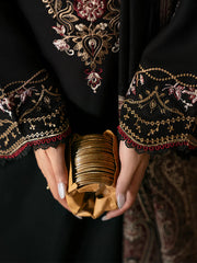 IZEL - 3PC KHADDAR EMBROIDERED SHIRT WITH TWILL PRINTED SHAWL AND TROUSER - HZU2593