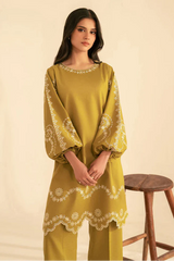 BATIK - 2PC DHANAK EMBROIDERED SHIRT AND EMBROIDERED TROUSER - HZU2564