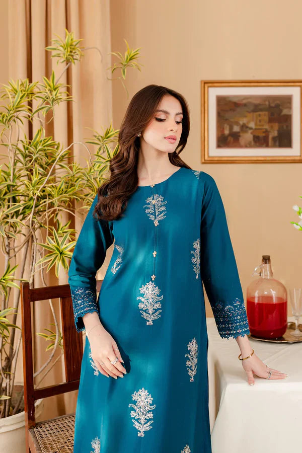 BATIK - 2PC DHANAK SEQUIN EMBROIDERED SHIRT WITH DHANAK TROUSER - HZG1843