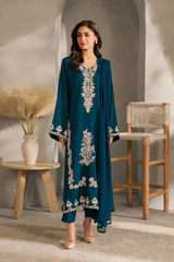 BATIK - 3PC DHANAK EMBROIDERED SHIRT WITH CHIFFON EMBROIDERED DUPATTA AND TROUSER - HZU2428