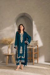 VINTAGE - 3PC LAWN EMBROIDERED SHIRT WITH CHIFFON DUPATTA AND TROUSER - HZG2636