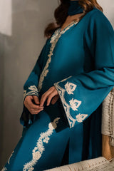 BATIK - 3PC DHANAK EMBROIDERED SHIRT WITH CHIFFON EMBROIDERED DUPATTA AND TROUSER - HZU2428